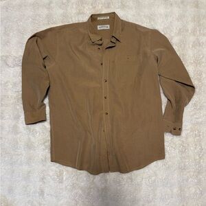 Orvis Men's Tan Casual Button Down Shirt